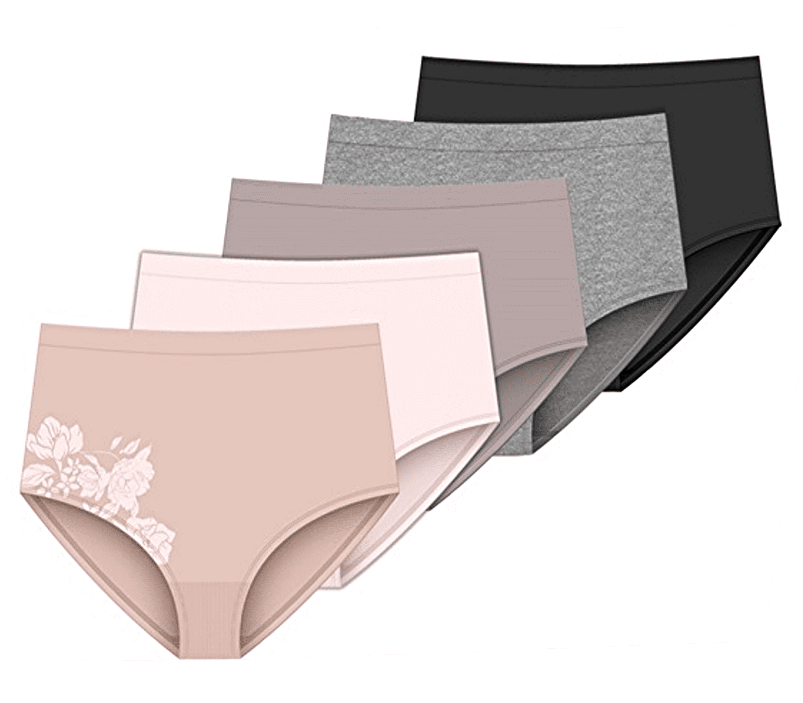 Delta Burke Seamless Brief Panties 5Pack Size 9