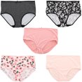 thumbnail image 1 of Delta Burke Women's Plus Sized Sexy Smooth High Rise Briefs 5 Pack - Floral Pinks - 7 Large, 1 of 11