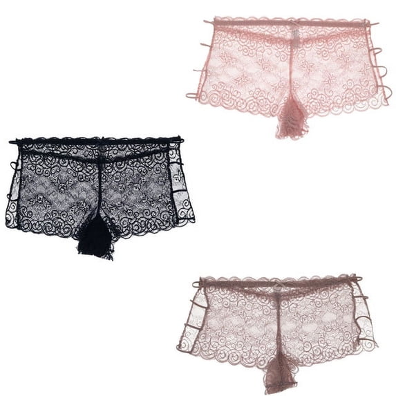 Delta Burke Women's Sexy Lace Hipster Boyshort Panties 3 Pack - Pink, Mauve, & Navy Blue - Large 7