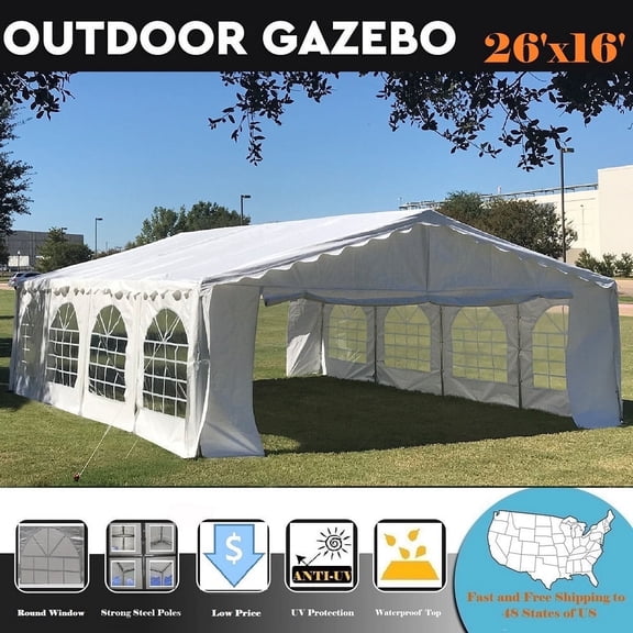 Delta Canopy 26'x16' Budget PE Party Tent Wedding Tent Outdoor Event Canopy Shelter (B Model)