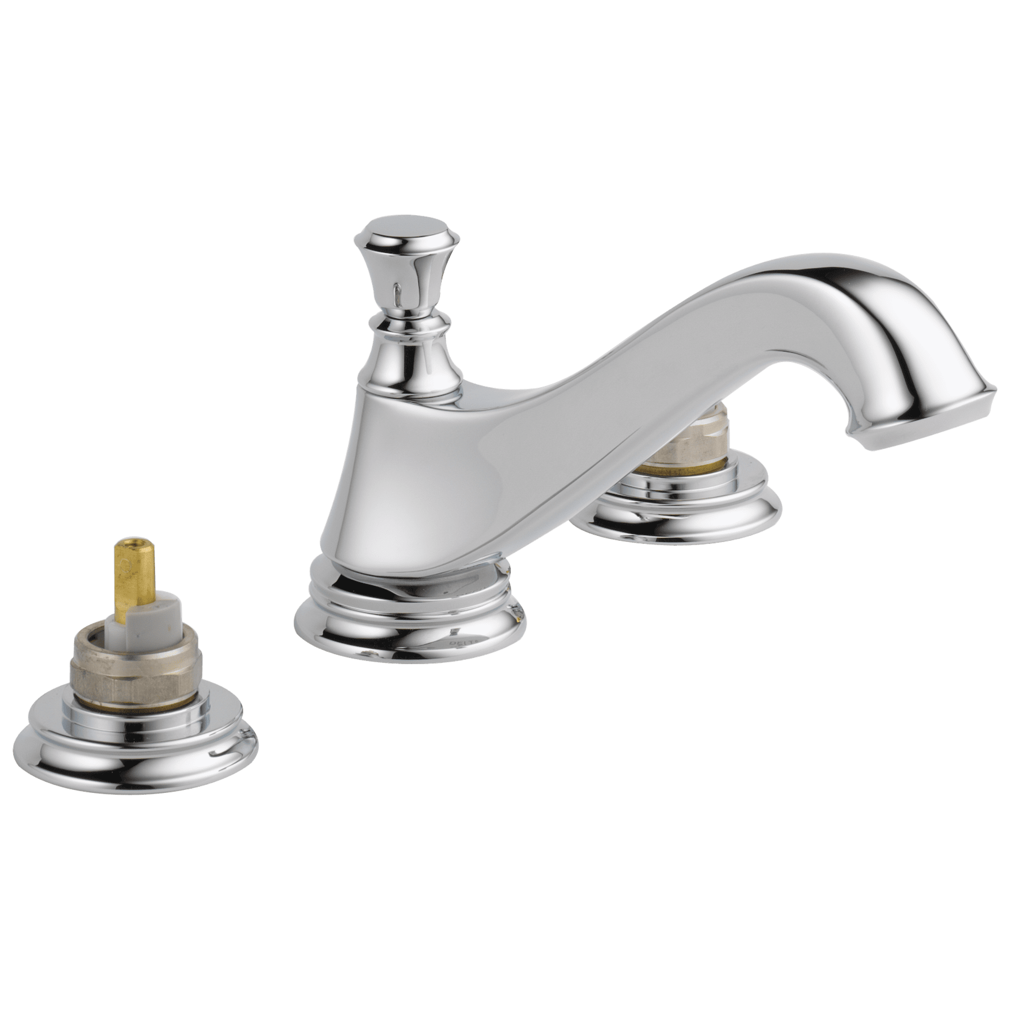 Cassidy Chrome Widespread Bathroom Faucet with Brass Drain Assembly