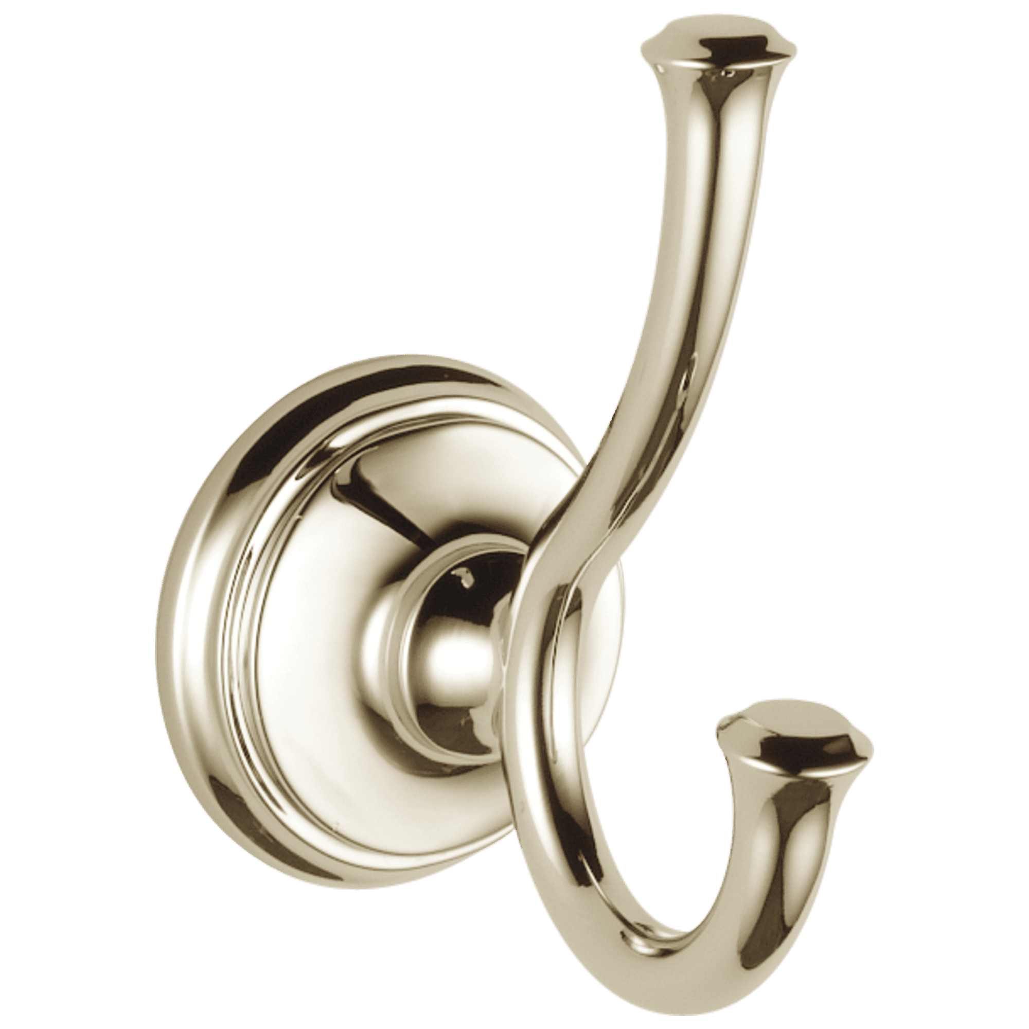 Delta Cassidy Double Robe Hook, Polished Nickel