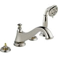 thumbnail image 1 of Delta Cassidy Roman Tub Trim with Hand Shower - Low Arc Spout - Less Handles, Polished Nickel, 1 of 7