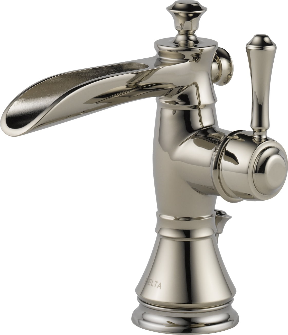 Delta Cassidy Single Handle Channel Spout Bathroom Faucet with Metal Drain Assembly in Polished Nickel 598LF-PNMPU