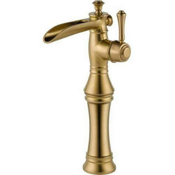 Delta Cassidy Single Handle Channel Vessel Bathroom Faucet, Champagne Bronze
