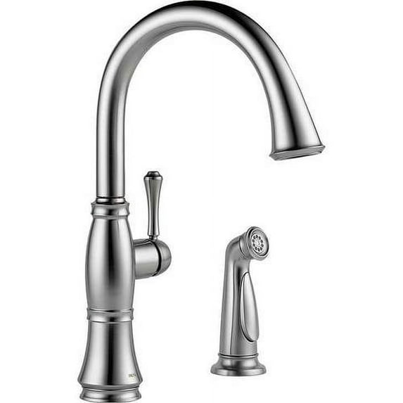 Delta Cassidy Single Handle Kitchen Faucet with Spray, Arctic Stainless