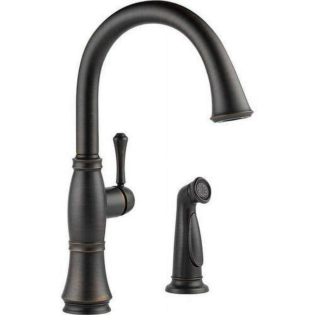 Delta Cassidy Single Handle Kitchen Faucet with Spray, Venetian Bronze