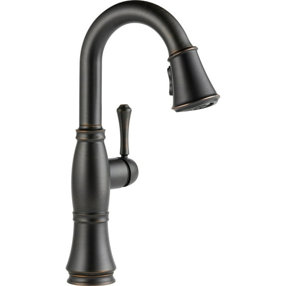 Delta Cassidy Single Handle Pull-Down Bar / Prep Faucet, Venetian Bronze