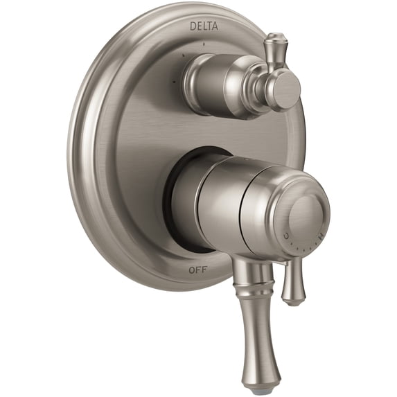 Delta Cassidy Traditional 2-Handle Monitorî 17 Series Valve Trim with 3-Setting Integrated Diverter in Stainless T27897-SS