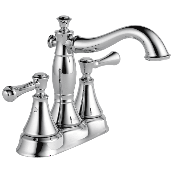 Delta Cassidy Two Handle Centerset Bathroom Faucet with Metal Drain Assembly in Chrome 2597LF-MPU