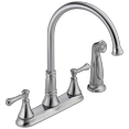 thumbnail image 1 of Delta Cassidy Two Handle Kitchen Faucet with Spray, Arctic Stainless, 1 of 2