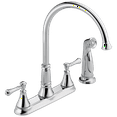 thumbnail image 1 of Delta Cassidy Two Handle Kitchen Faucet with Spray, Chrome, 1 of 2