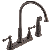 Delta Cassidy Two Handle Kitchen Faucet with Spray, Venetian Bronze