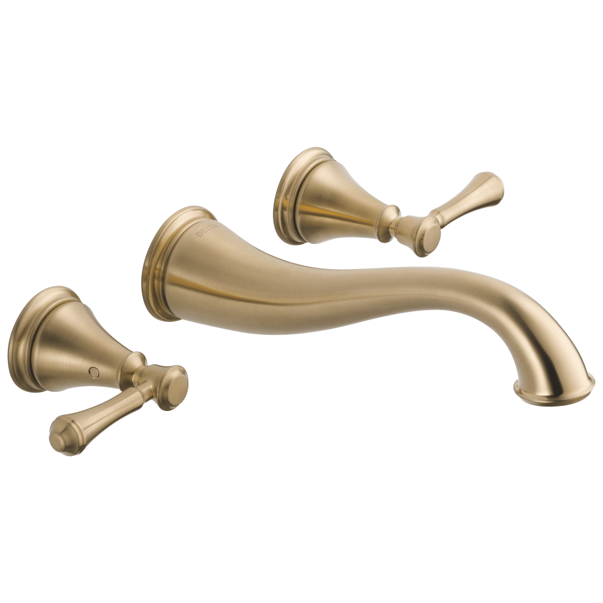 Delta Cassidy Two Handle Wall-Mount Bathroom Faucet Trim in Champagne Bronze (Valve Not Included) T3597LF-CZWL