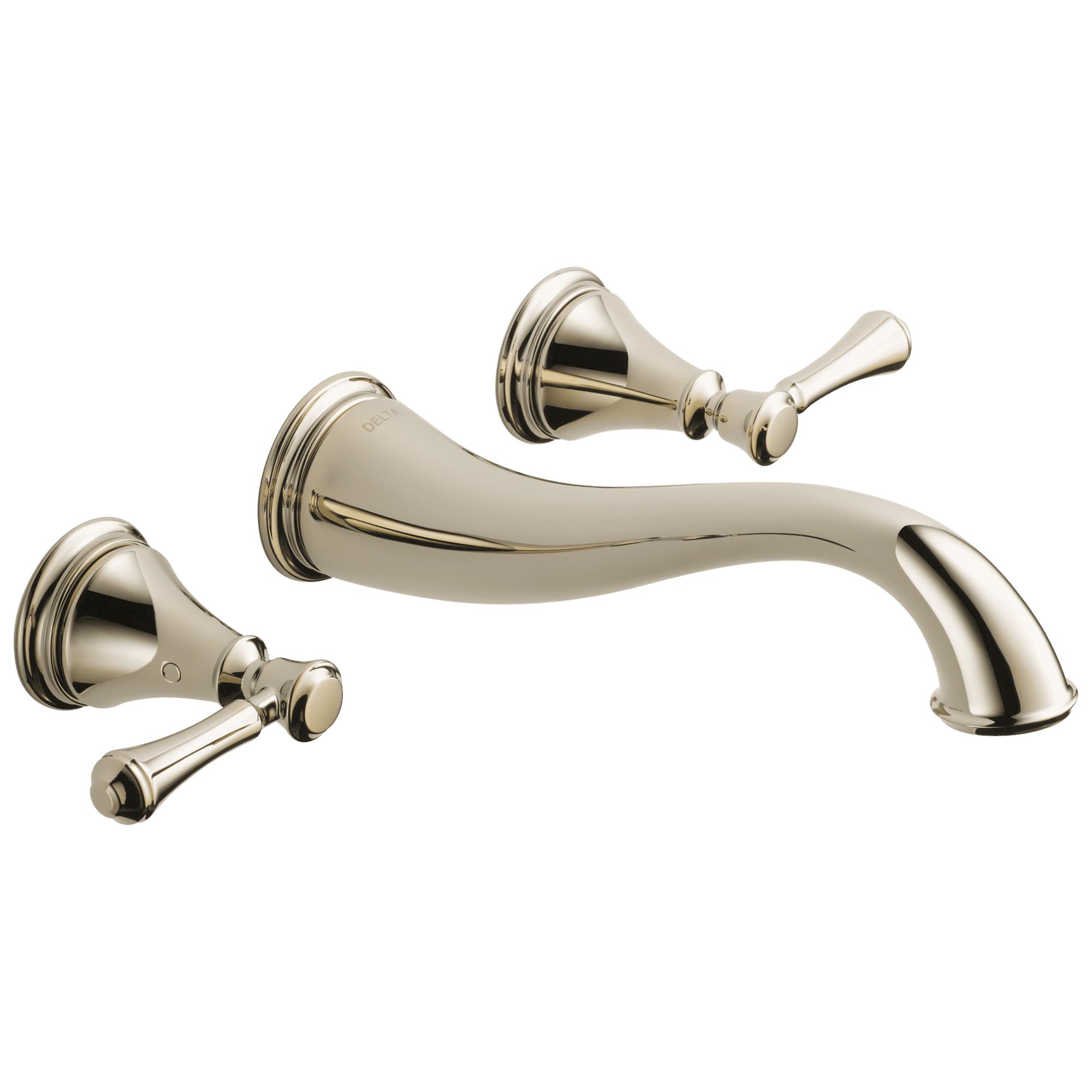 Delta Cassidy Two Handle Wall-Mount Bathroom Faucet Trim in Polished Nickel (Valve Not Included) T3597LF-PNWL