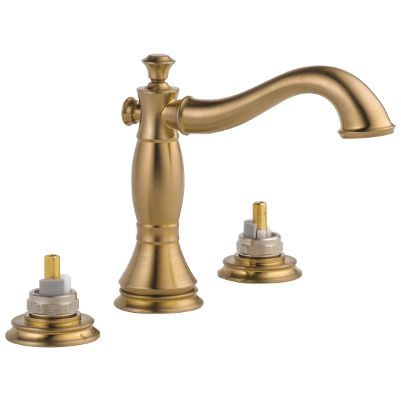 Delta Cassidy Two Handle Widespread Bathroom Faucet - Less Handles, Champagne Bronze
