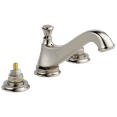 thumbnail image 1 of Delta Cassidy Two Handle Widespread Bathroom Faucet - Low Arc Spout - Less Handles, Polished Nickel, 1 of 2