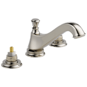 Delta Cassidy Two Handle Widespread Bathroom Faucet - Low Arc Spout - Less Handles, Polished Nickel