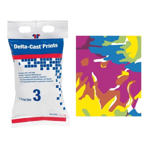 Delta-Cast Prints Cast Tape 3 Inch X 12 Foot Polyester Multi-color 4073, 10 Ct