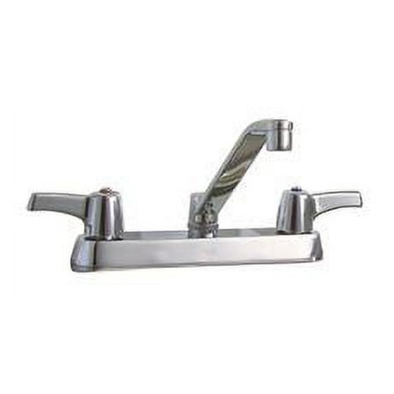 Delta Cer-Teck Lead-Free Deck-Mounted 2-Handle Kitchen Sink Faucet With 8-Inch Centers, Chrome-Plated