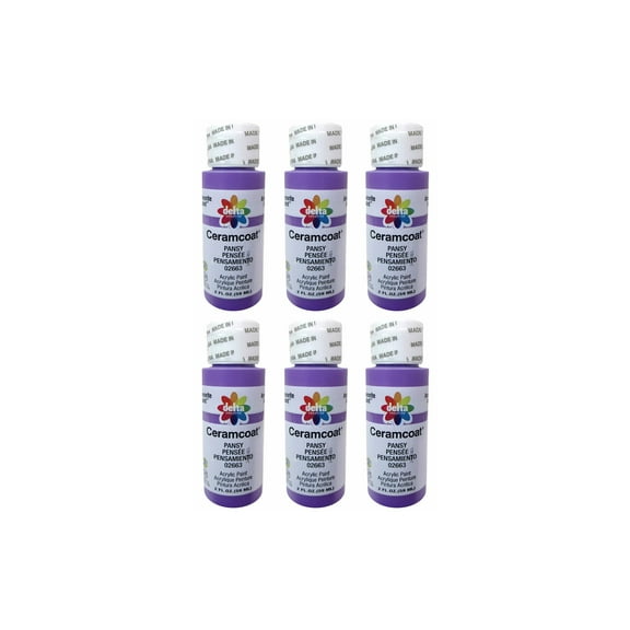 Delta Ceramcoat Acrylic 2oz Pansy 6pc