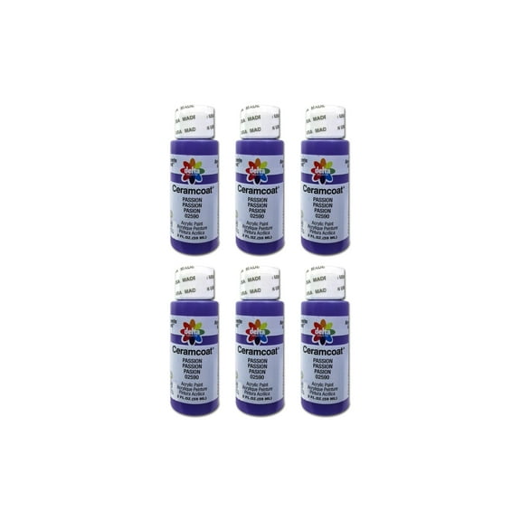 Delta Ceramcoat Acrylic 2oz Passion 6pc