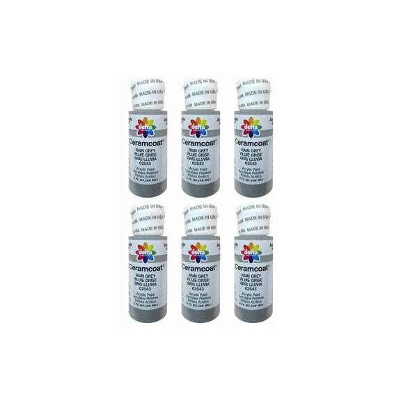 Delta Ceramcoat Acrylic 2oz Rain Grey 6pc