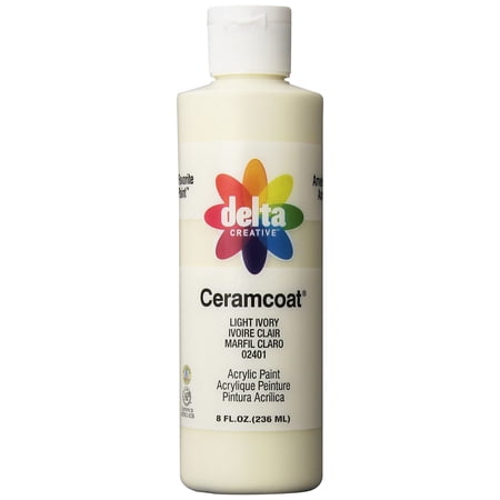 Delta Ceramcoat Acrylic Paint, Light Ivory, 8 fl oz, Opaque