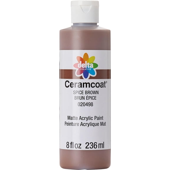Delta Ceramcoat Acrylic Paint, Spice Brown, 8 fl oz, Semi-Opaque