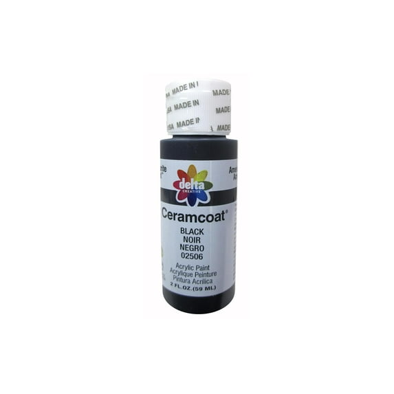 Delta Ceramcoat Acrylic Paint 2oz-Black - Opaque