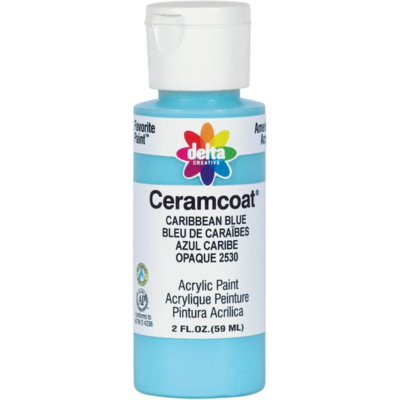 Delta Ceramcoat Acrylic Paint 2oz-Caribbean Blue - Opaque