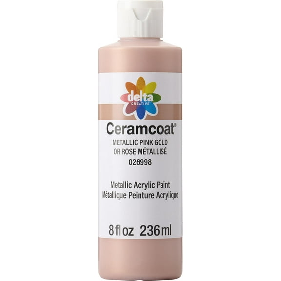 Delta Ceramcoat Metallic Acrylic Paint 8oz-Pink Gold