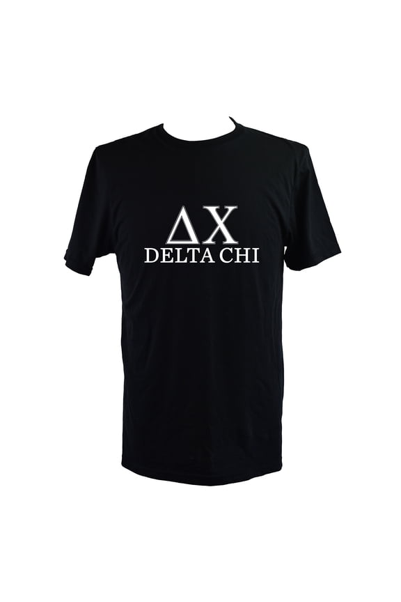 Delta Chi T-Shirt - Varsity Letter Fraternity Tee, 100% Cottont, Size Medium
