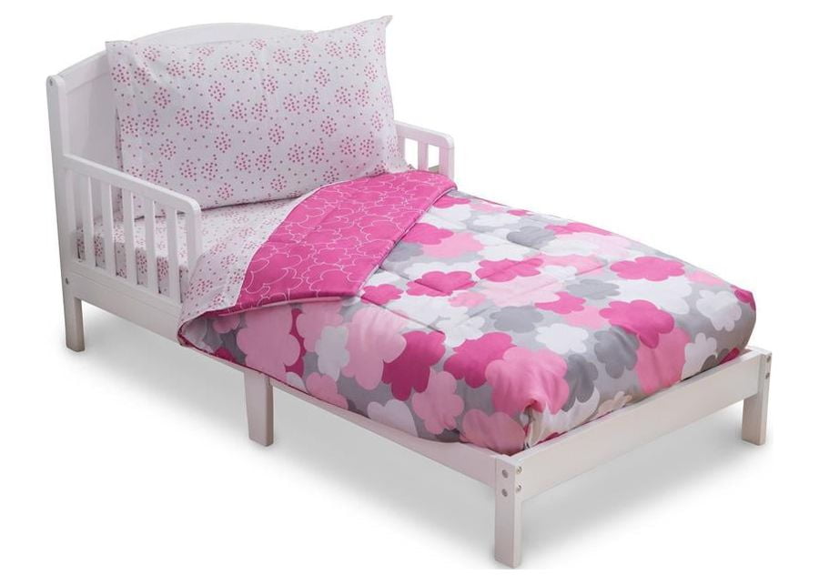 Delta Children 4 Piece Bedding Sets, Toddler Bed with Comforter, Flat