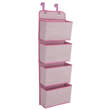 Delta Children 4-Pocket Hanging Wall Organizer, Barely Pink