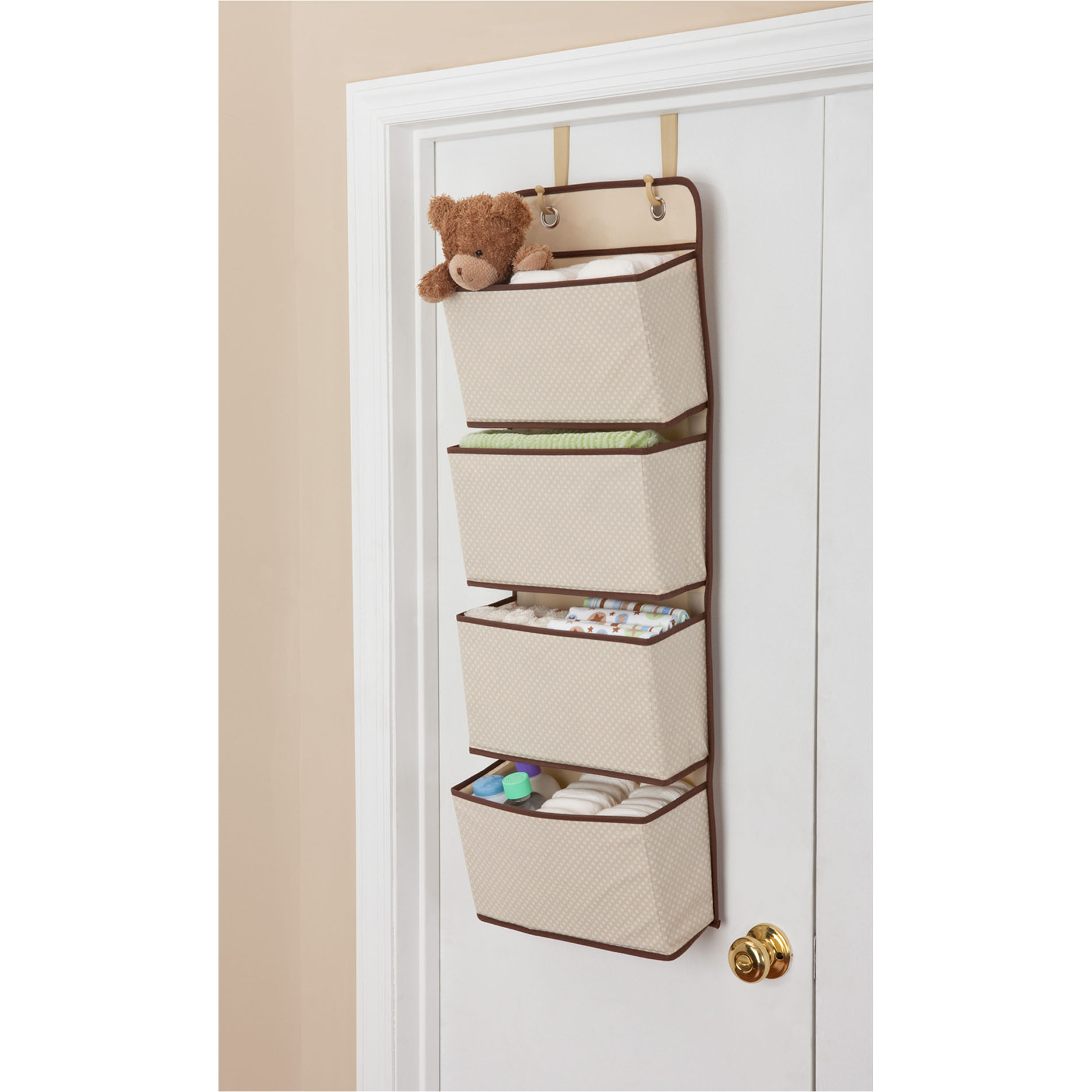 Delta Children 4-Pocket Hanging Wall Organizer, Beige - image 1 of 4