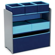 Delta Children Toddler Toy box Toy Storage Wooden Bedroom Storage Bins, Grey & Blue, 1 Pack