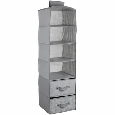 Delta Children 6-Shelf Hanging Storage Unit with 2 Drawers, Dove Gray