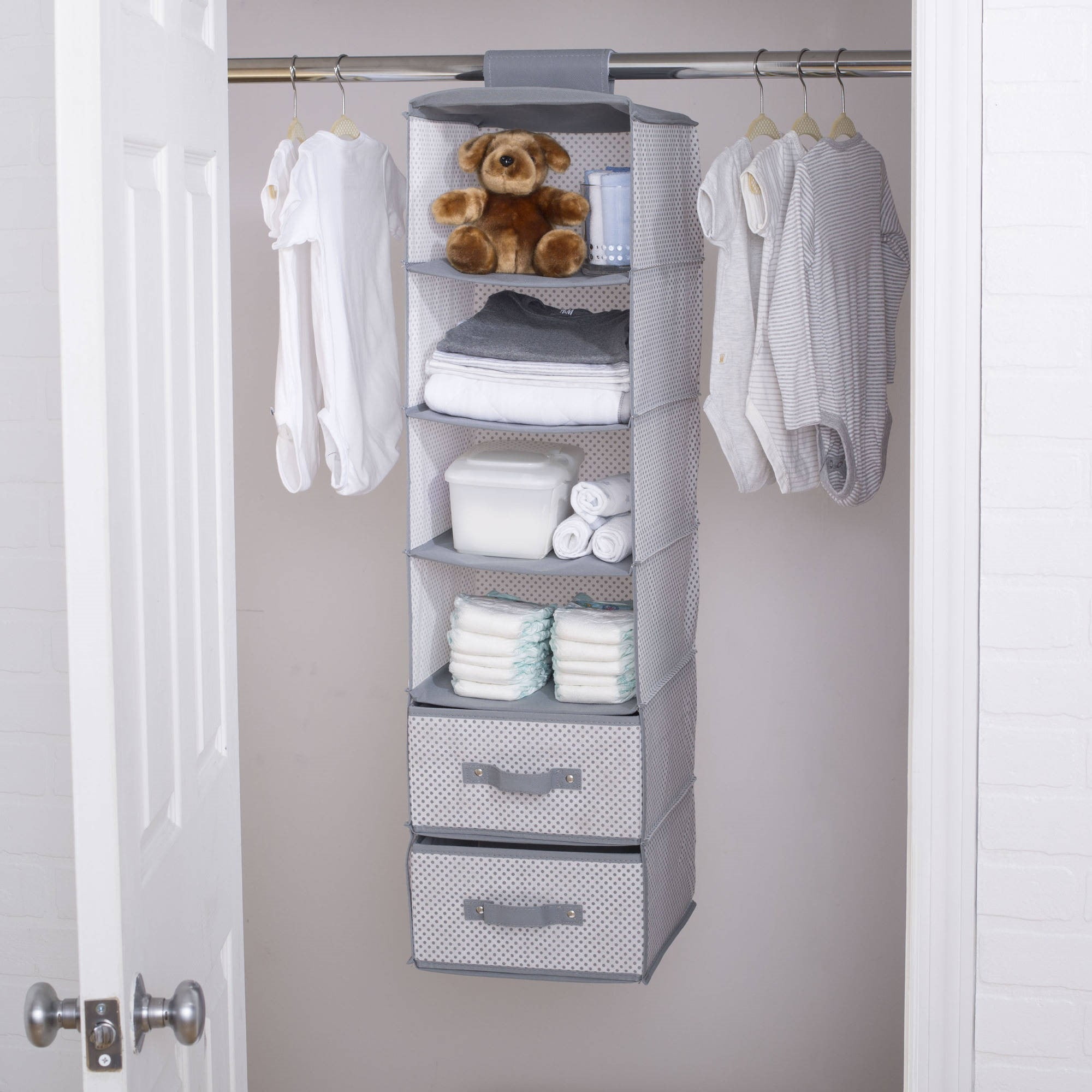 Hanging Closet Organizer and Storage, 6 Shelf Hanging Drawer for