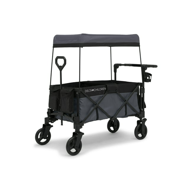 Delta Children Adventure Stroller Wagon, Grey/Black