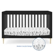 Delta Children Austin Acrylic 4-in-1 Convertible Baby Crib - Greenguard Gold Certified, Midnight Grey/Natural