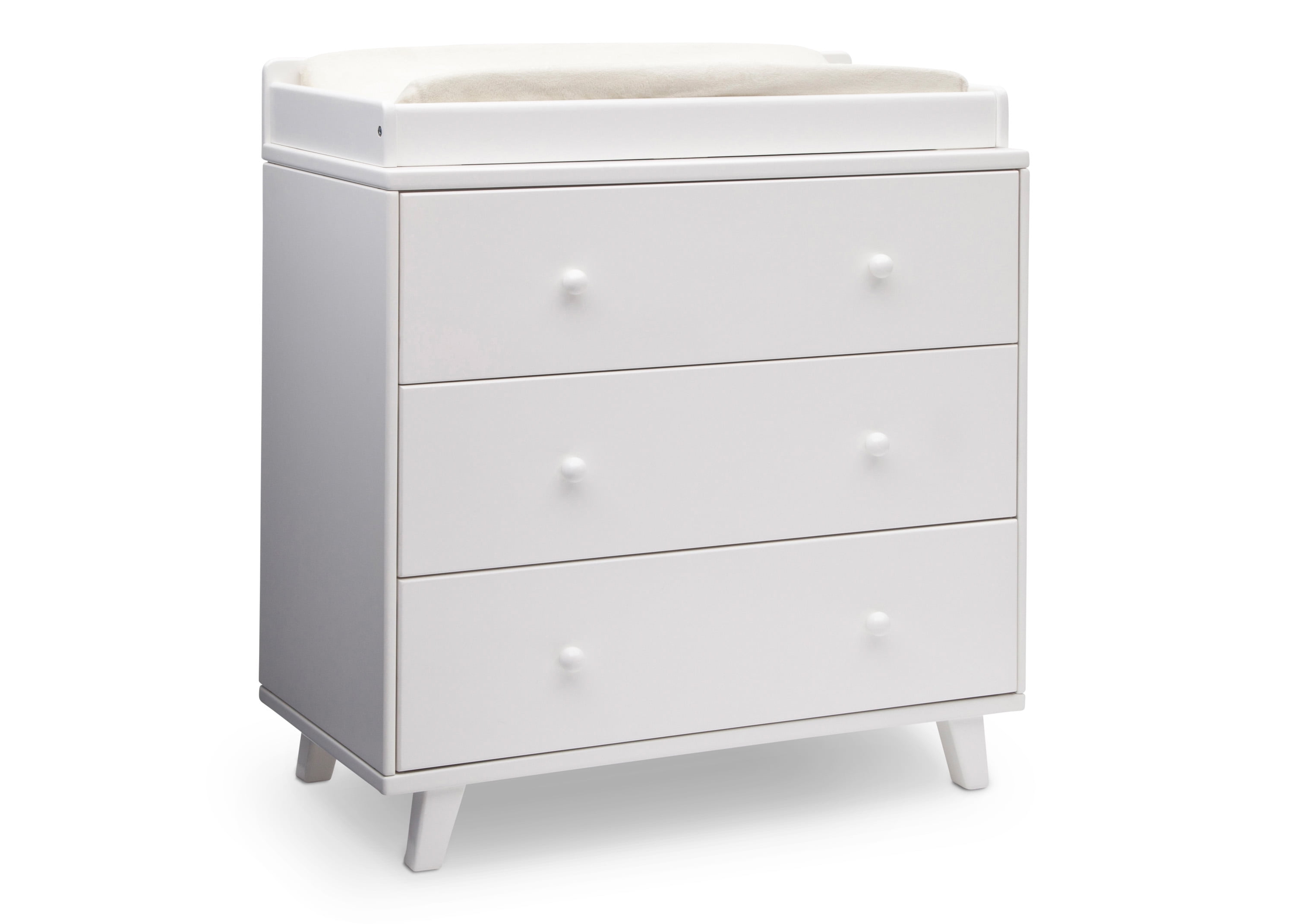 Delta Children Ava 3 Drawer Dresser with Changing Top and Interlocking Drawers - Greenguard Gold Certified, White