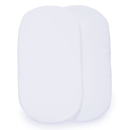 Delta Children Bassinet Sheet Set, 2-Pack Fits Simmons Kids Bassinet: 25502, White