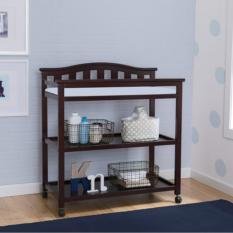 Delta Children Bell Top Changing Table with Casters Dark