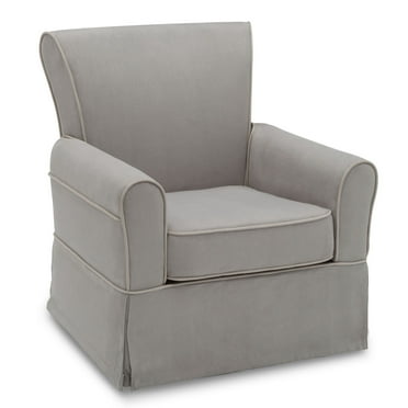 Delta Children Benbridge Glider Swivel Rocker Chair, Dove Grey/Soft Grey Welt