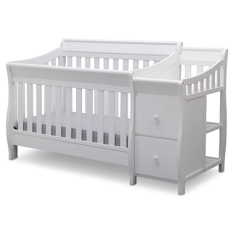 Free Shipping Delta Children Bentley S 4 in 1 Convertible Baby Crib and Changer White Walmart