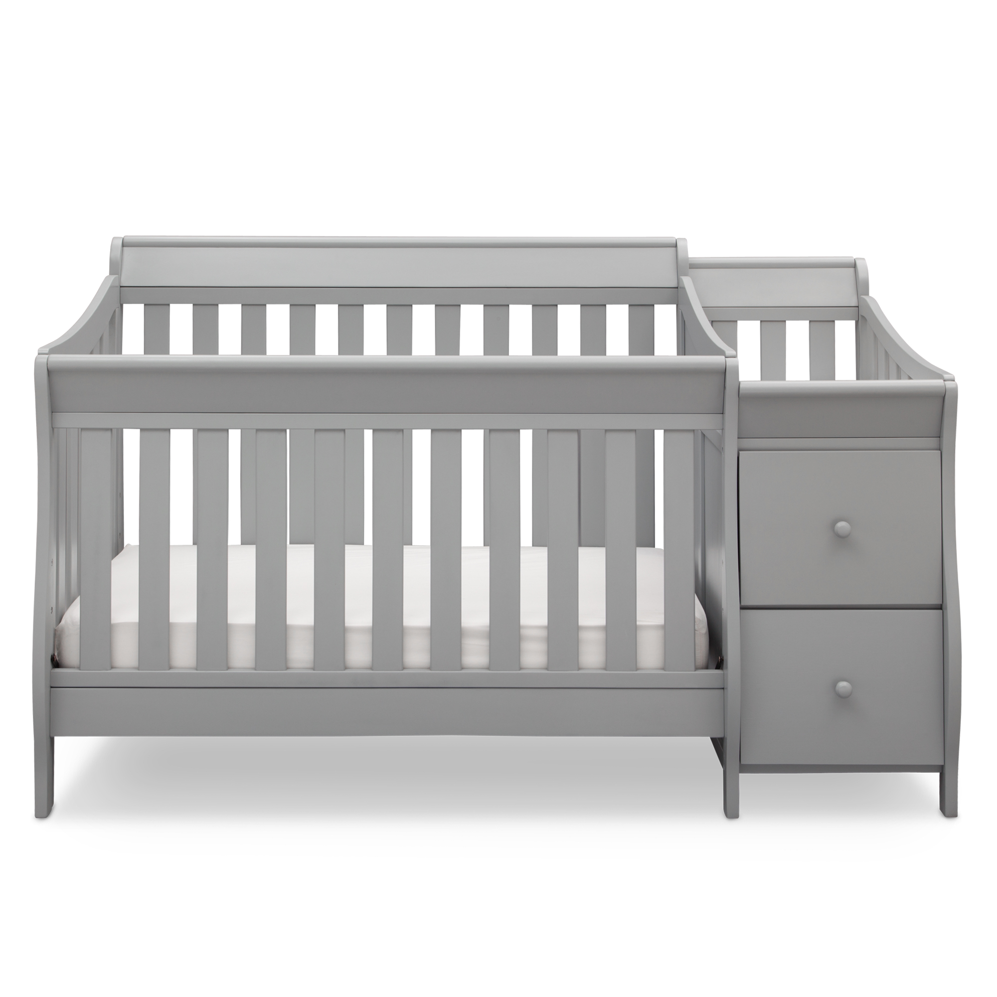 Delta Children Bentley "S" 4in1 Convertible Crib and Changer, Greenguard Gold Certified, Grey
