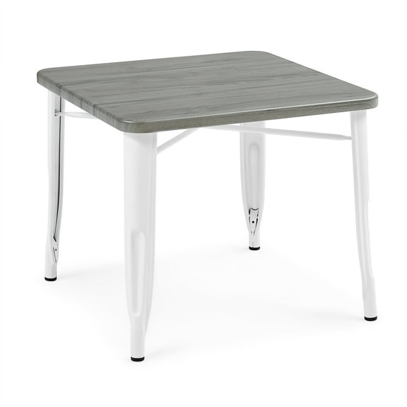 Delta Children Bistro Kids Play Table - Ideal for Arts & Crafts, Snack Time, Homeschooling, Homework & More, White Metal/Grey Barnboard