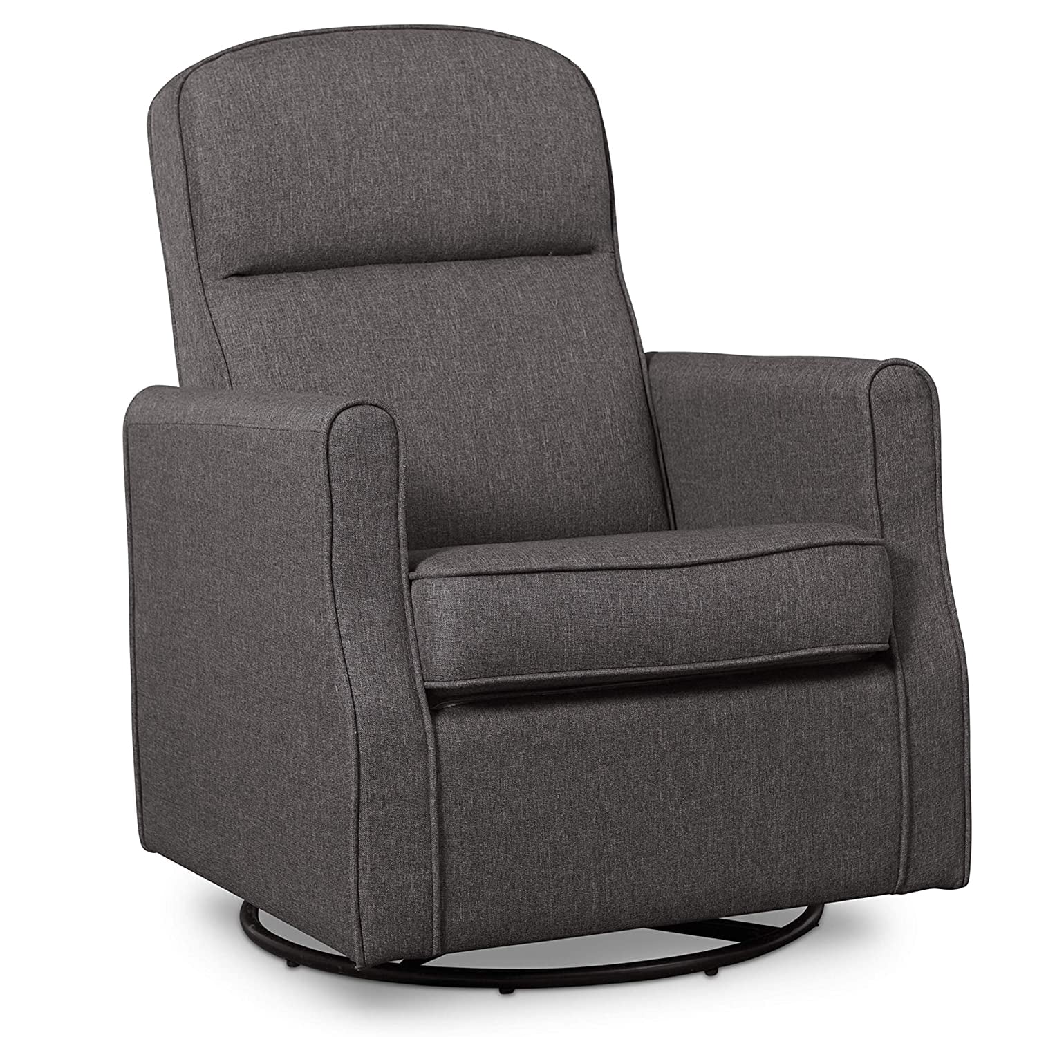 Delta Children Blair Slim Nursery Glider Swivel Rocker Chair, Charcoal