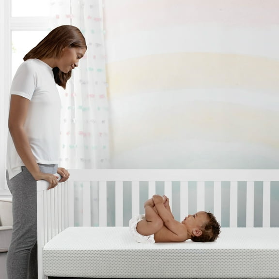 Delta Children Breathable Crib Mattress Pad Cover - 100% Breathable Mattress Pad Cover for Cribs - Elastic Edges for Secure, Universal Fit - Machine Washable - 1 Pack, White